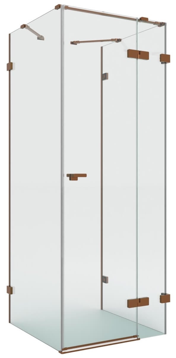 New Trendy Eventa Copper Brushed cabină de duș 120x80 cm dreptunghiular cupru periat/sticlă transparentă EXK-8130