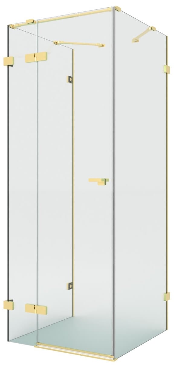 New Trendy Eventa Gold Brushed cabină de duș 100x80 cm dreptunghiular auriu periat/sticlă transparentă EXK-8356
