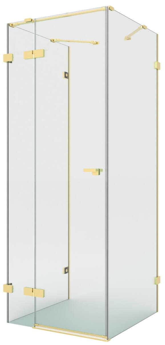 New Trendy Eventa Gold Brushed cabină de duș 100x90 cm dreptunghiular auriu periat/sticlă transparentă EXK-8358