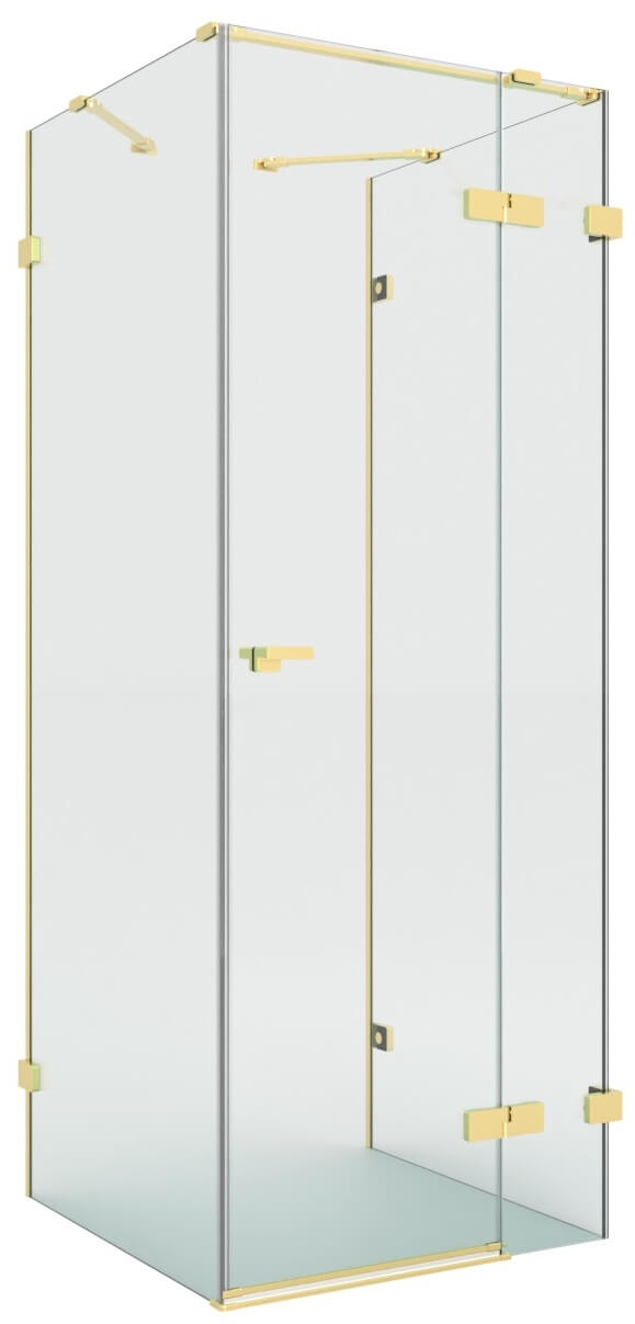 New Trendy Eventa Gold Brushed cabină de duș 100x90 cm dreptunghiular auriu periat/sticlă transparentă EXK-8359