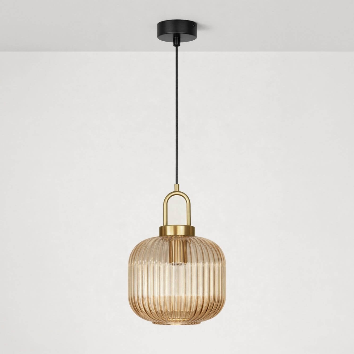 Kaja Aria lampă suspendată 1x15 W negru-patină-chihlimbar K-5896