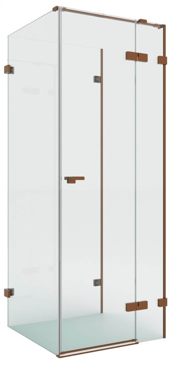New Trendy Eventa Copper Brushed cabină de duș 100x80 cm dreptunghiular cupru periat/sticlă transparentă EXK-8140