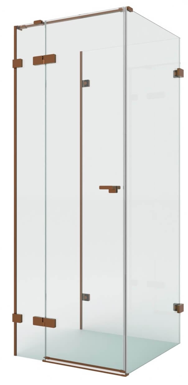 New Trendy Eventa Copper Brushed cabină de duș 100x80 cm dreptunghiular cupru periat/sticlă transparentă EXK-8147