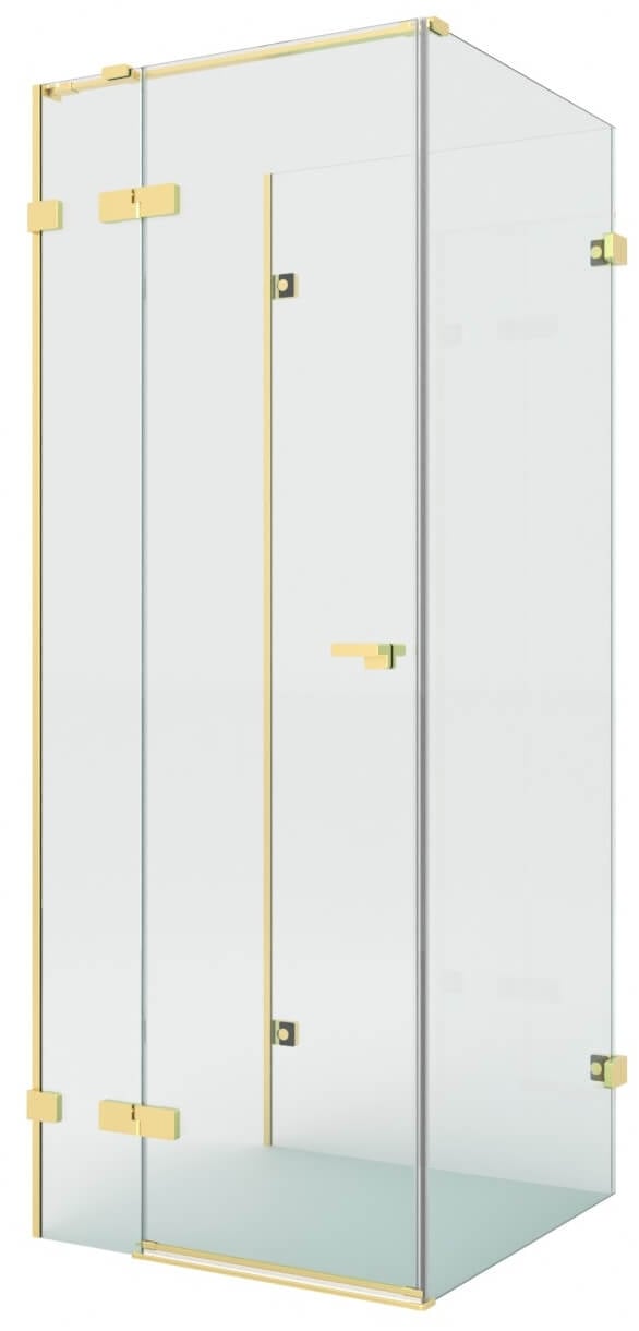 New Trendy Eventa Copper Brushed cabină de duș 90x80 cm dreptunghiular auriu periat/sticlă transparentă EXK-8374