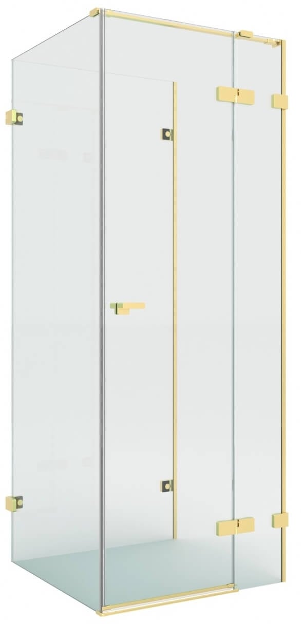 New Trendy Eventa Copper Brushed cabină de duș 90x90 cm pătrat auriu periat/sticlă transparentă EXK-8377