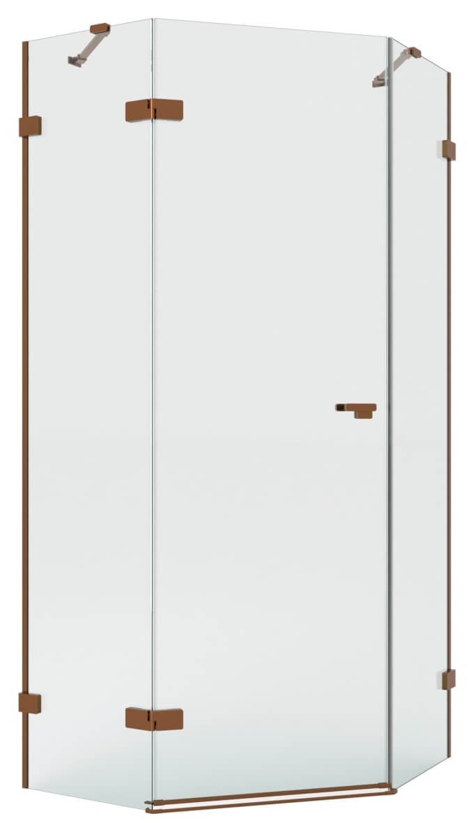New Trendy Eventa Copper Brushed cabină de duș 90x90 cm cupru periat/sticlă transparentă EXK-8153