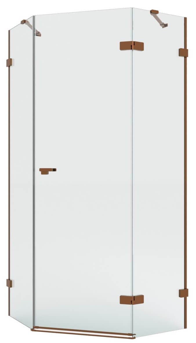 New Trendy Eventa Copper Brushed cabină de duș 90x90 cm cupru periat/sticlă transparentă EXK-8154