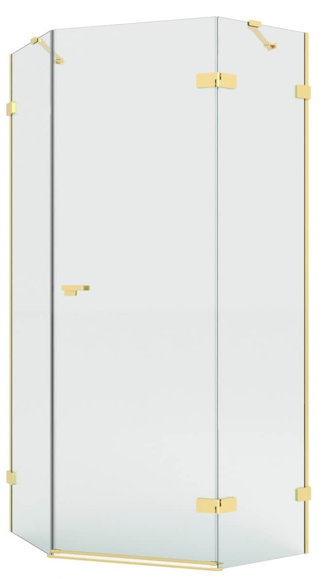 New Trendy Eventa Gold Brushed cabină de duș 90x90 cm auriu periat/sticlă transparentă EXK-8387