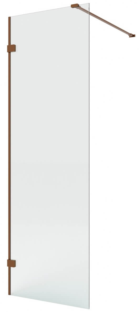 New Trendy Eventa Copper Brushed perete cabină de duș walk-in 60 cm cupru periat/sticla transparentă EXK-8156