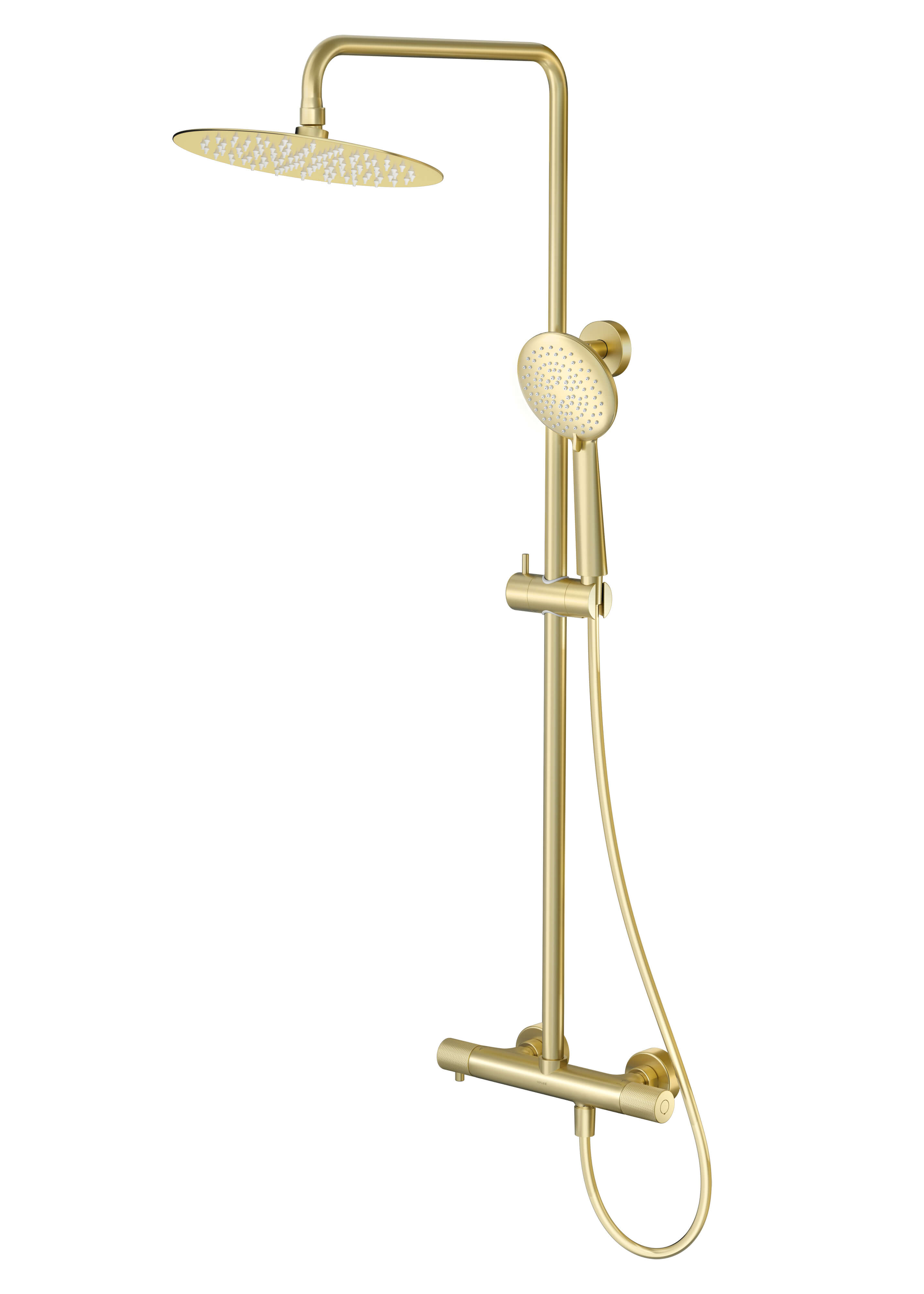 Cersanit Zen set de duș perete cu termostat cu duș de ploaie auriu S1001-146