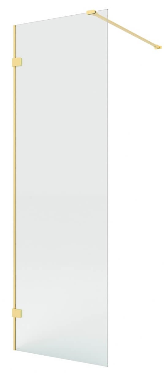 New Trendy Eventa Gold Brushed perete cabină de duș walk-in 90 cm auriu periat/sticla transparentă EXK-8392