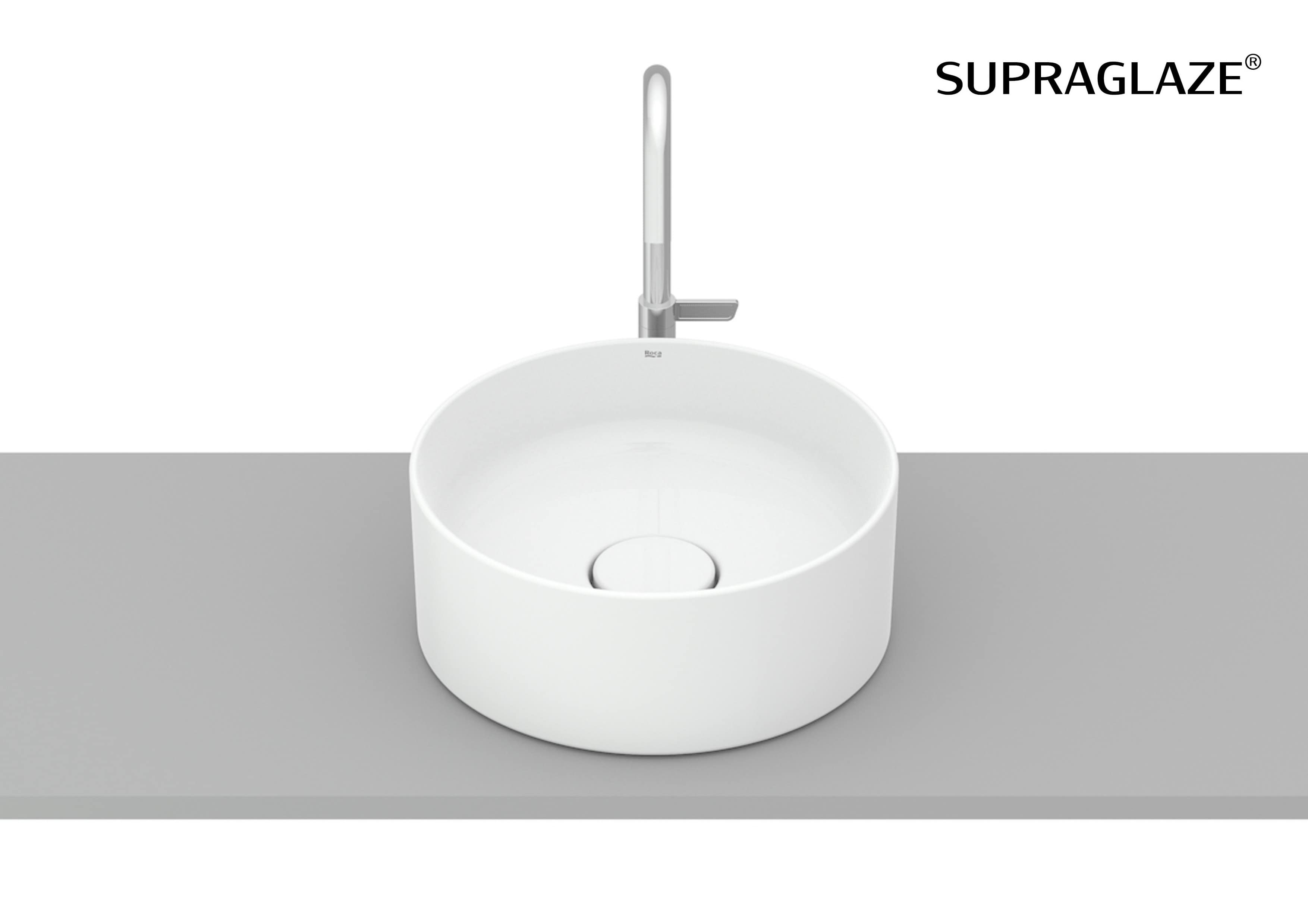 Roca Terra lavoar 30x30 cm rotund de blat alb luciu A32787US00