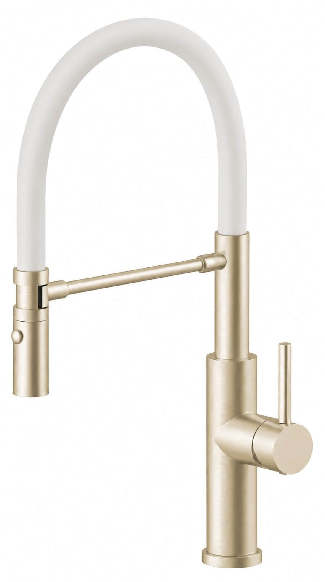 Ruvetti Miku baterie bucătărie pe picior alb-aur/aur vechi 1012PVD-CHWH