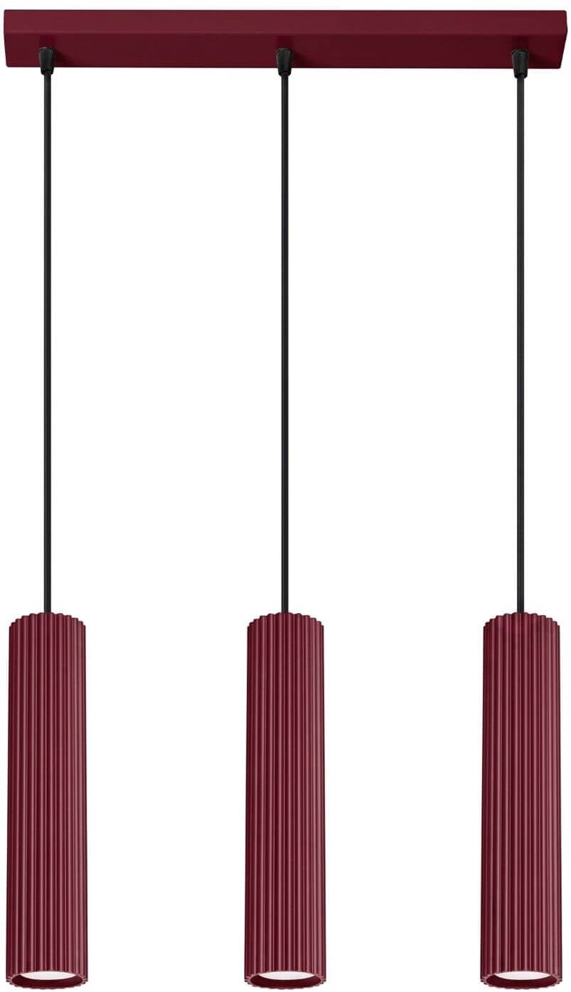 Sollux Lighting Karbon lampă suspendată 3x10 W burgundia SL.2302