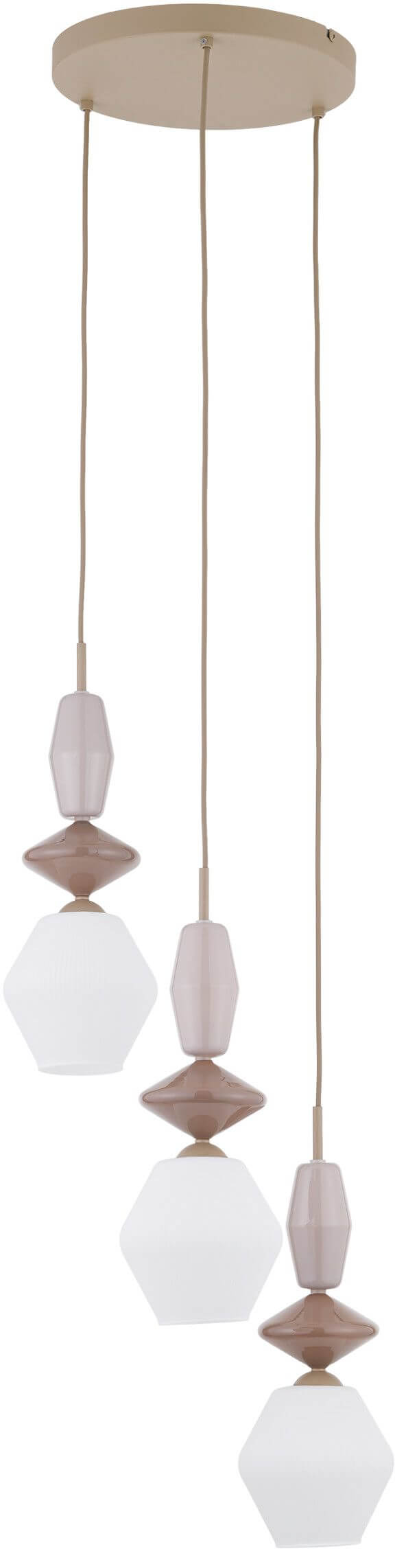 TK Lighting Zen Sabia lampă suspendată 3x10 W alb-bej 11862