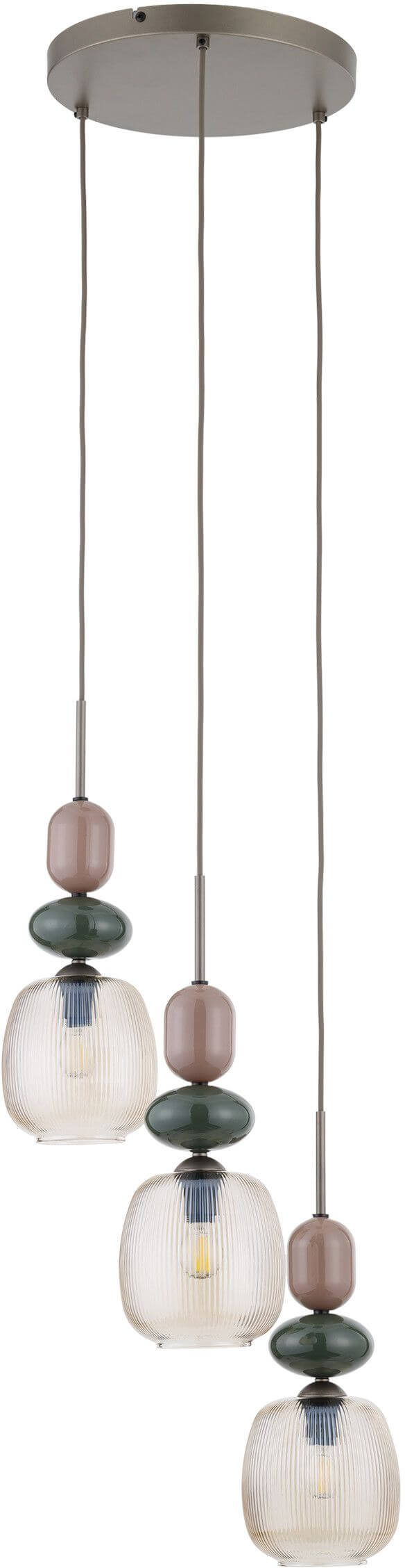 TK Lighting Zen New Brown lampă suspendată 3x10 W maro-bej 11877