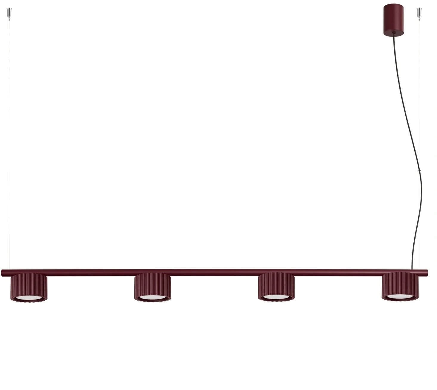 Sollux Lighting Aura lampă suspendată 4x10 W burgundia SL.2703