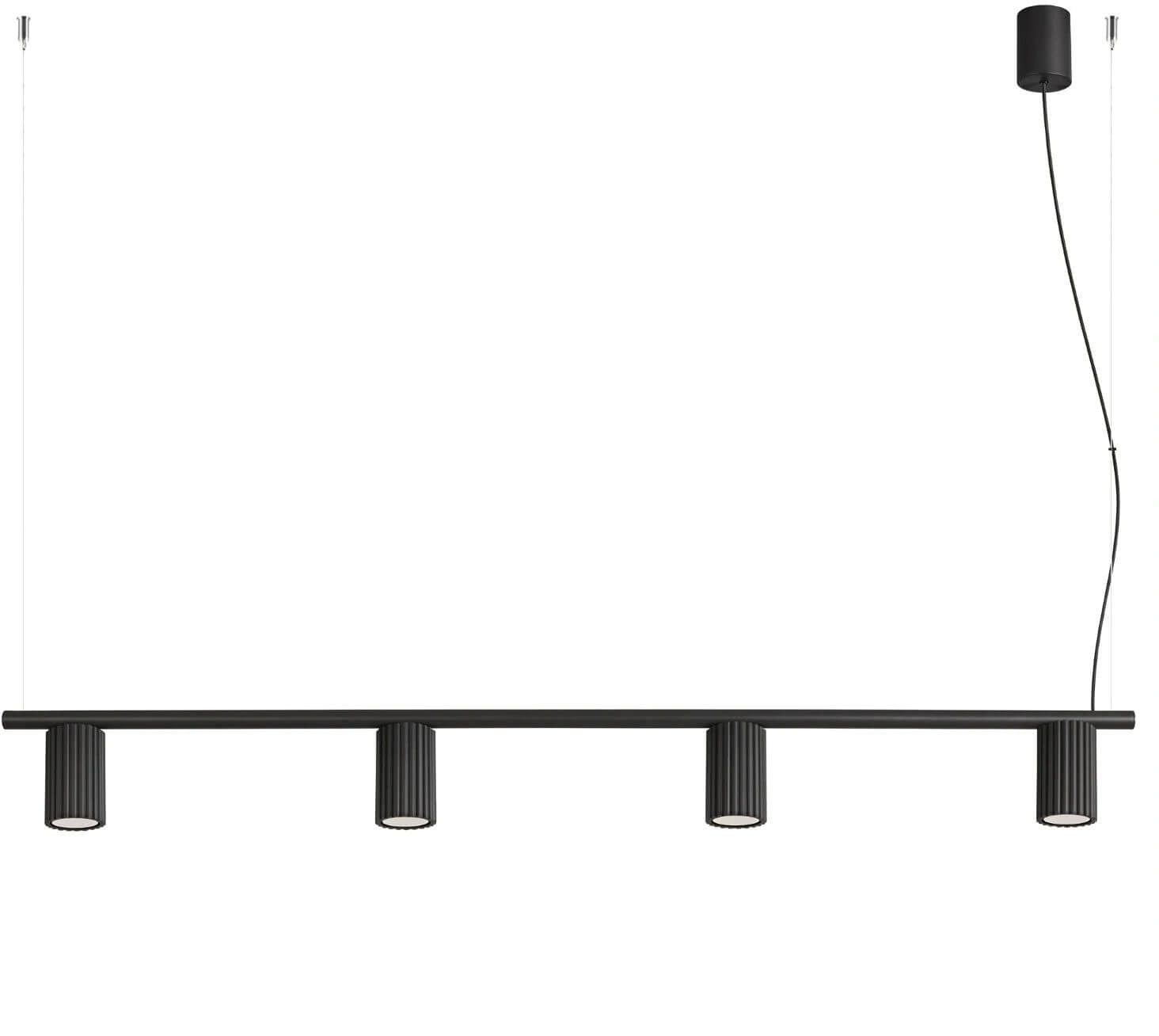 Sollux Lighting Karbon lampă suspendată 4x10 W negru SL.2712