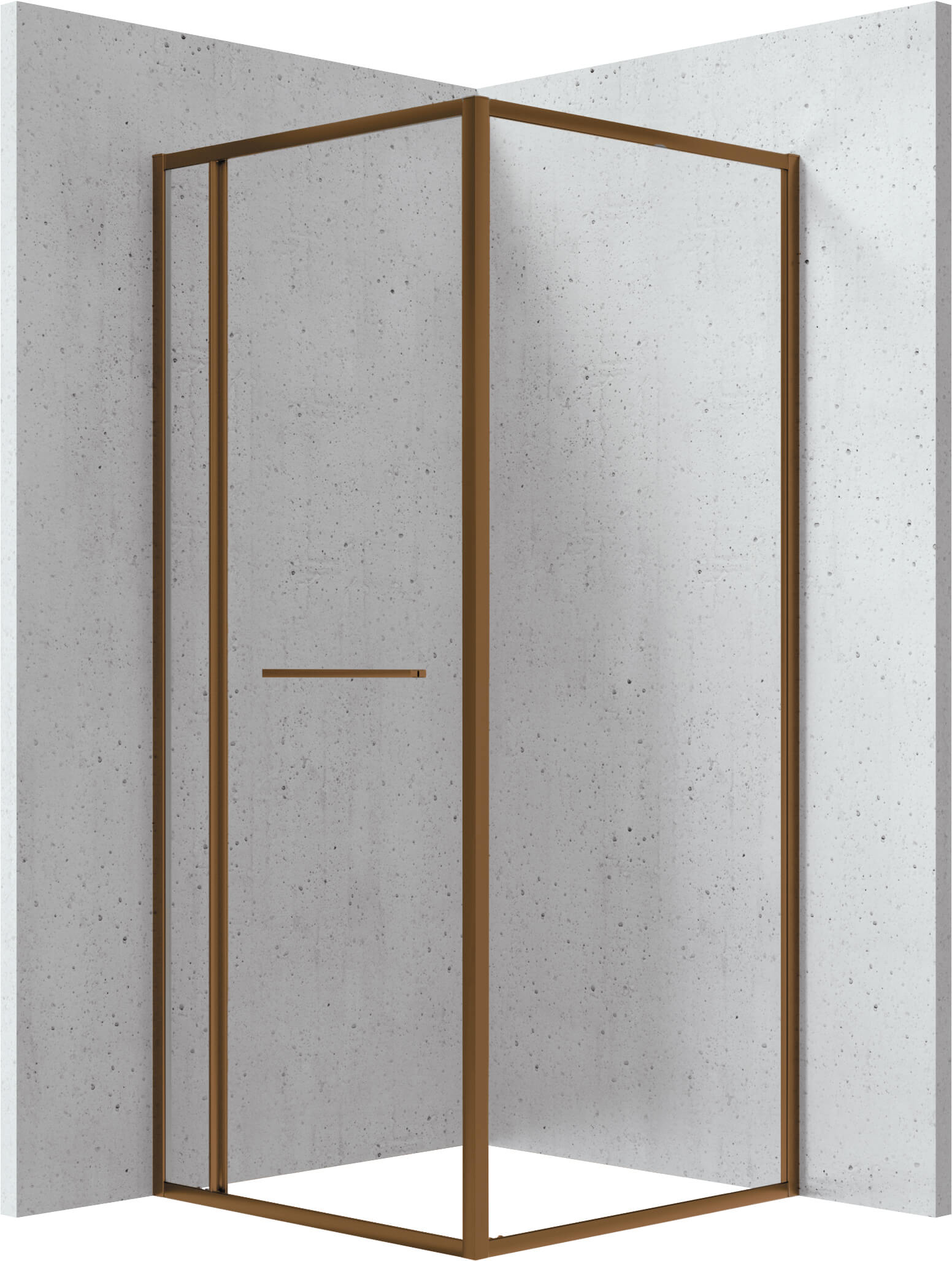 Deante Square cabină de duș 90x90 cm pătrat maro periat/sticlă transparentă KQB_C099P
