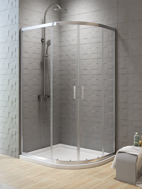 New Trendy New Varia cabină de duș 90x80 cm semicircular crom luciu/sticlă transparentă K-5463