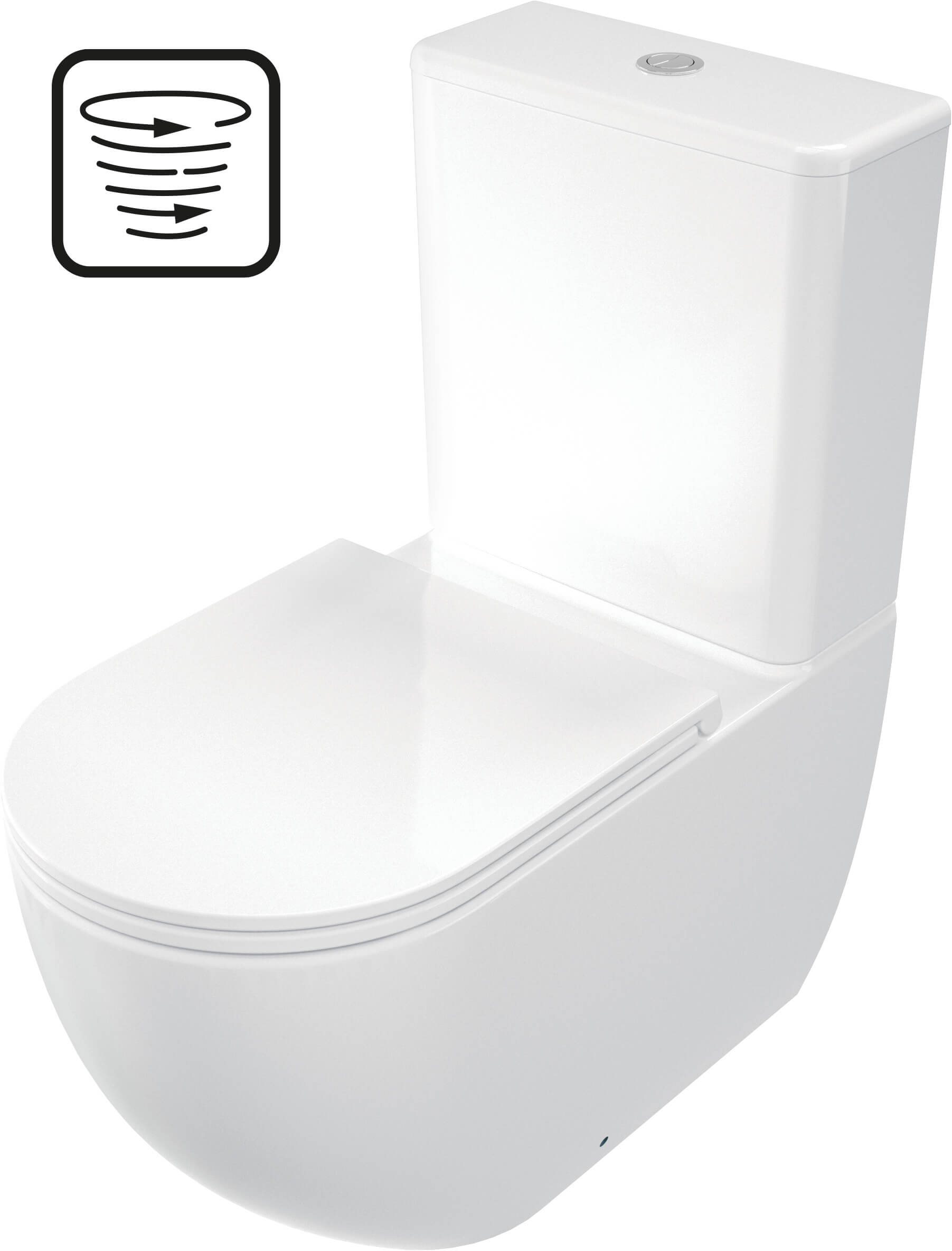 Deante Jasmin wc compact cu capac soft-close cu spălare turbionară alb CDJD6RRS