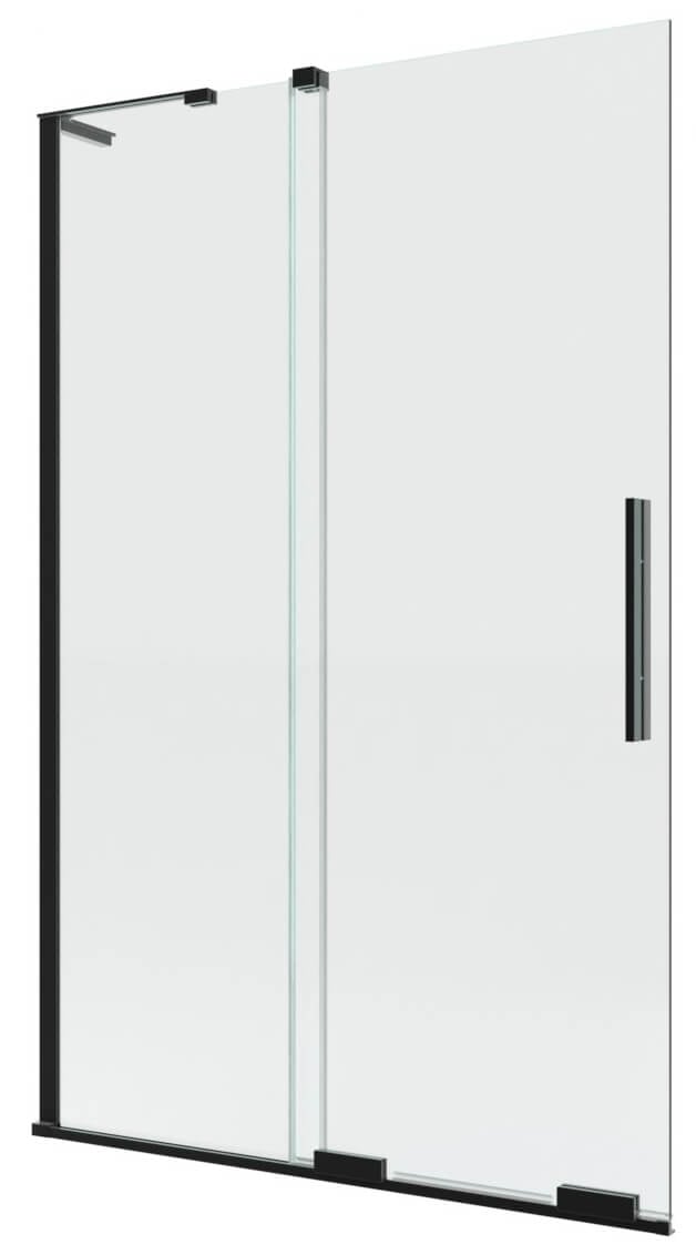 New Trendy Smart Black paravan cadă 110 cm două piese negru mat/sticlă transparentă EXK-4201-WL