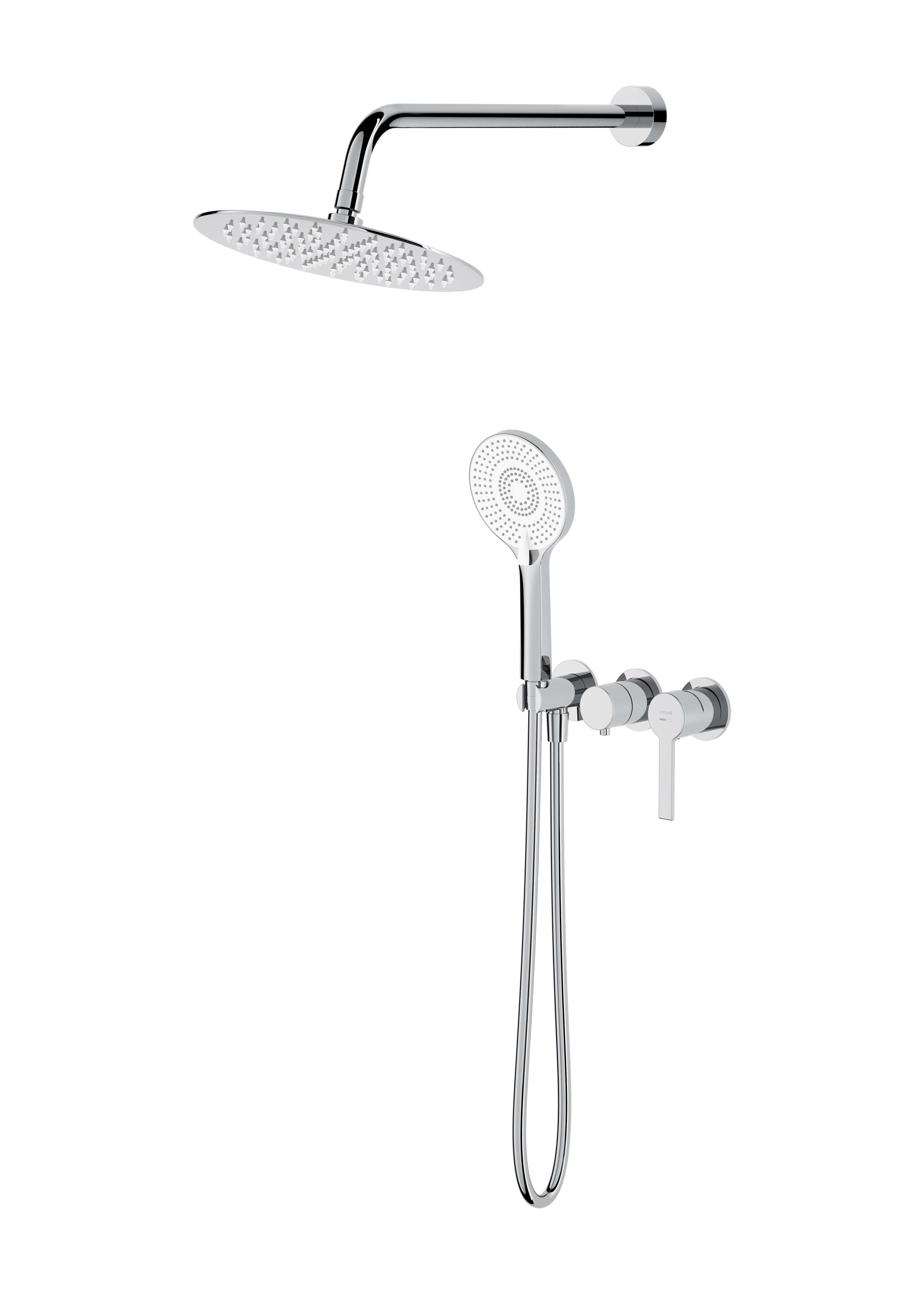 Cersanit Virgo set de duș ascuns cu duș de ploaie crom S952-047