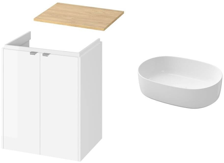 Set dulap Cersanit Ovida S1058-002, lavoar Cersanit City K35-112, S590-122