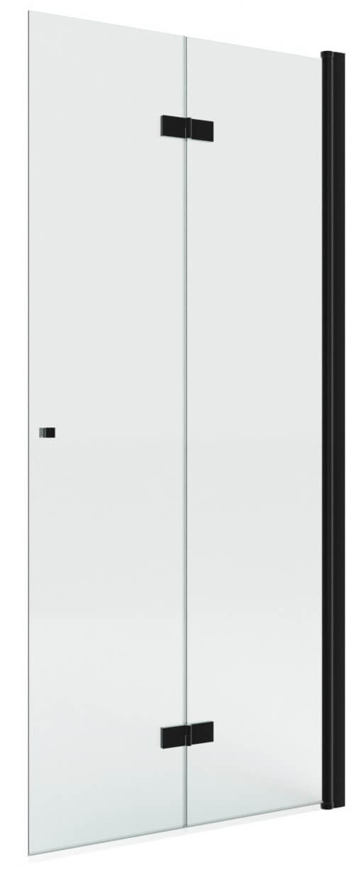 New Trendy New Soleo Black perete cabină de duș walk-in 90 cm negru mat/sticla transparentă K-5754