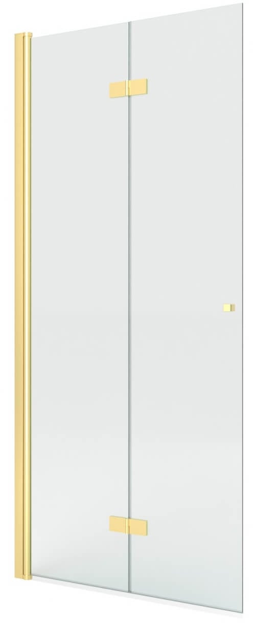 New Trendy New Soleo Gold Brushed perete cabină de duș walk-in 90 cm auriu periat/sticla transparentă K-5773