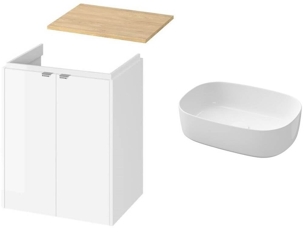 Set dulap Cersanit Ovida S1058-002, lavoar Cersanit City K35-109, S590-122