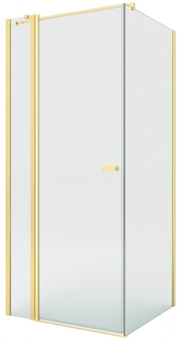New Trendy New Soleo Gold Brushed cabină de duș 90x75 cm dreptunghiular auriu periat/sticlă transparentă K-5417-WP