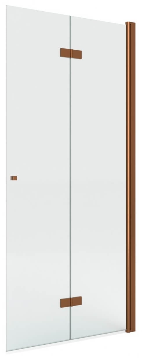 New Trendy New Soleo Copper Brushed perete cabină de duș walk-in 90 cm cupru periat/sticla transparentă K-5784