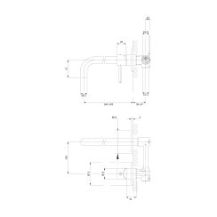 Omnires Y baterie lavoar ascuns crom Y1215HCR