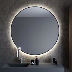 Smartwoods Bright oglindă 100x100 cm rotund cu iluminare negru 5904107900513