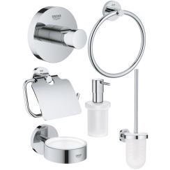 Set perie de toaletă Grohe Essentials 40374001, suport pentru hârtie igienică Grohe Essentials 40367001, 40369001, 40365001, 40394001, 40364001