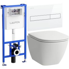 Set vas WC Laufen Lua H8200830000001, cadru încastrat Laufen Lis H8946600000001, H8910830000001, H8956610000001
