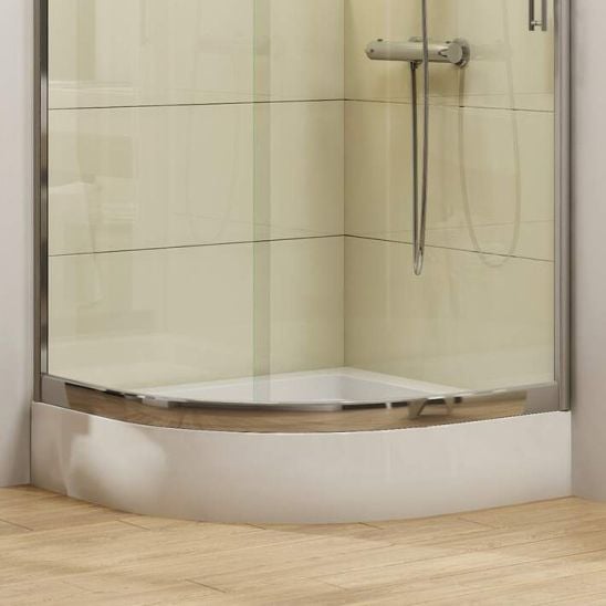Set cabină de duș Deante Funkia KYP_451K, cădiță de duș semirotundă Deante Standard New KTA_053B