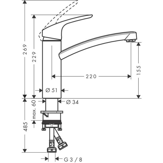 Set baterie bucătărie Hansgrohe Focus M41 31806000, chiuveta din otel Teka Be 10125005