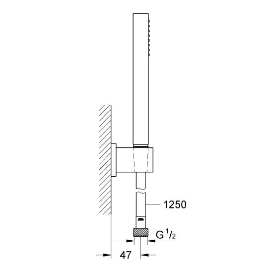 Set cap de duș cu braț Grohe Rainshower 26564000, baterie cadă-duș Grohe Eurocube 24062000, 27702000, 35600000, 27704000