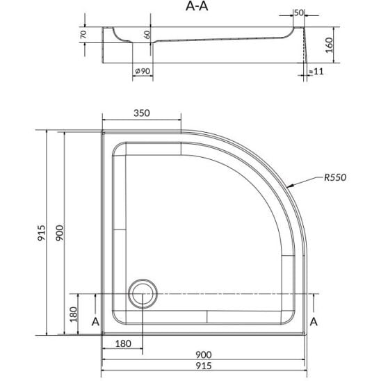 Set cabină de duș Cersanit Moduo S162-010, cădiță de duș semirotundă Cersanit Tako S204-004