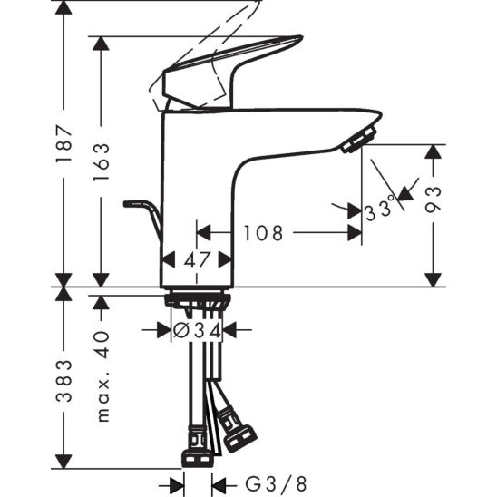 Set cap de duș Hansgrohe Select 26524400, baterie cadă-duș Hansgrohe Logis 71405000, 27446000, 01800180, 71100000, 26425400, 26457000