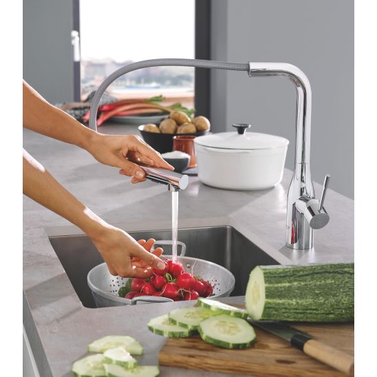 Set baterie bucătărie Grohe Essence 30270000, chiuvetă din granit Grohe K700 31654AP0