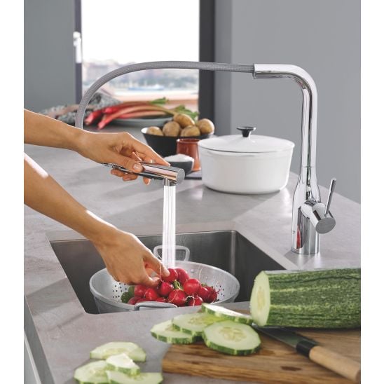 Set baterie bucătărie Grohe Essence 30270000, chiuvetă din granit Grohe K700 31654AP0