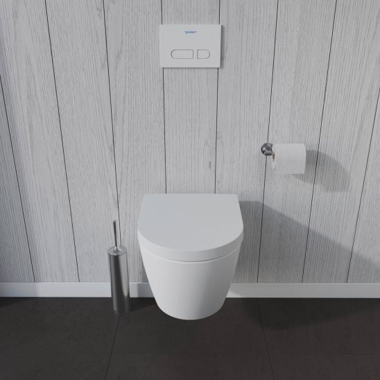 Set vas WC Duravit ME by Starck 2530090000, cadru încastrat cu buton și sigiliu Oltens Triberg 58300100, 0020190000