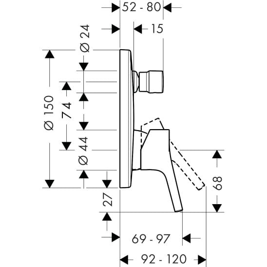 Set cap de duș Hansgrohe Select 26522400, baterie cadă-duș Hansgrohe Talis S 72405000, 72021000, 27413000, 26421400, 27454000