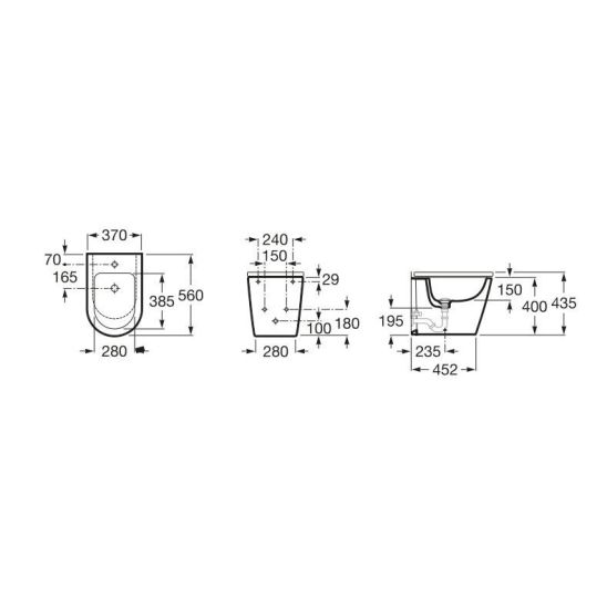 Set bideu Roca Inspira A357527000, capac bideu Roca Inspira A80652200B