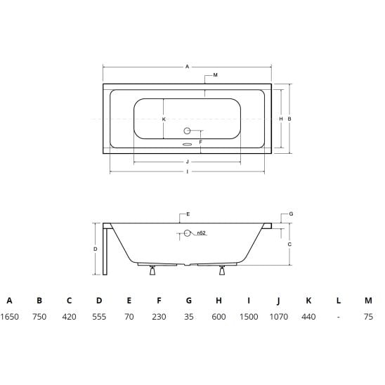 Set cada dreptunghiulară Besco Quadro #WAQ-165-PK, carcasa pentru cadă Besco Quadro #OAQ-165-PK