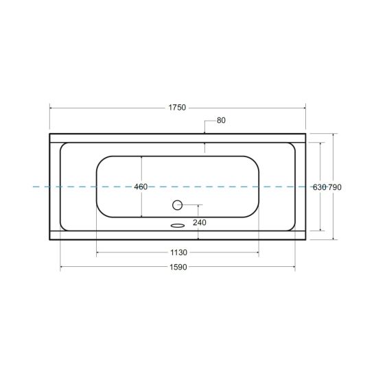 Set cada dreptunghiulară Besco Quadro #WAQ-175-PK, carcasa pentru cadă Besco Quadro #OAQ-175-PK