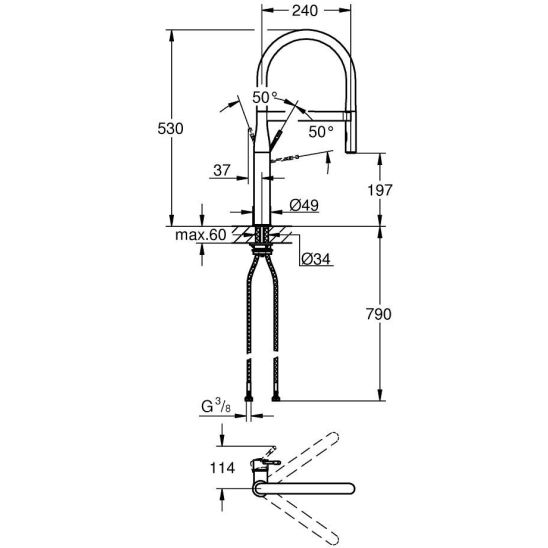 Set baterie bucătărie Grohe Essence 30294000, chiuvetă din granit Grohe K700 31654AP0